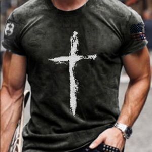 Summer Fashion Men's T-shirt Casual Print Loose Sleeve T-shirt Tops T-shirt
